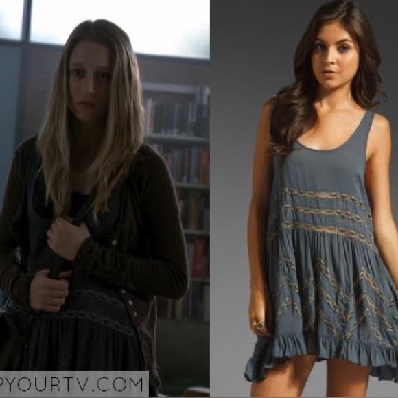 RARE ASO Violet Harmon Free People Voile Lace Polka Dot Trapeze Tank Top Dress - Picture 3 of 13